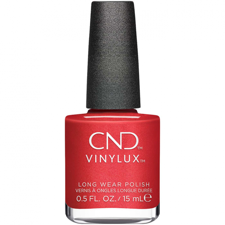 Fiery red nail polish – CND Vinylux No. 482 Dragon Slay All Day – Bold and confident look