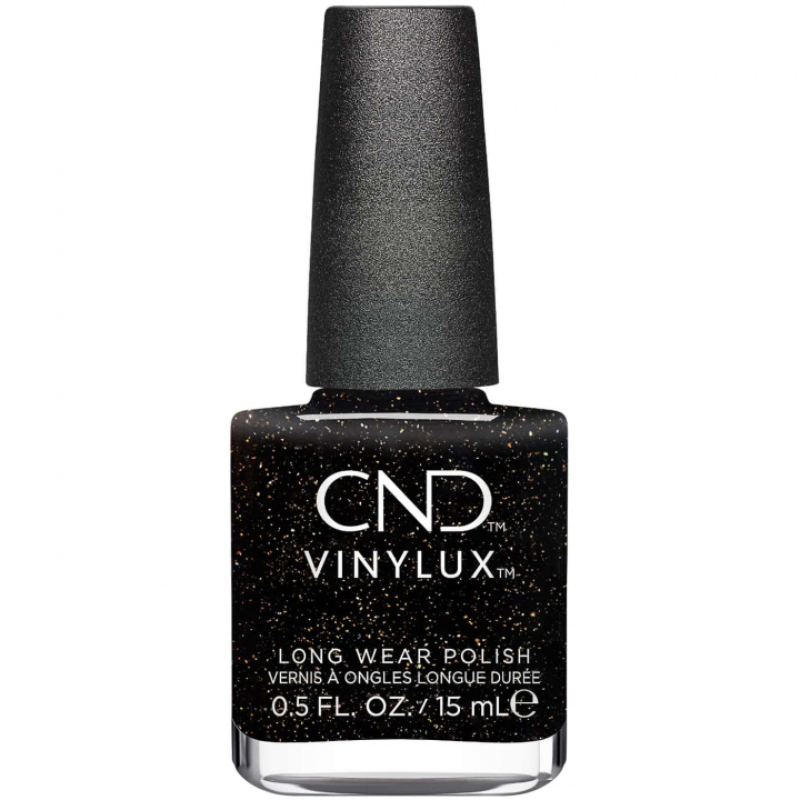 Black nail polish with glitter – CND Vinylux No. 483 Opulent Onyx – Enchanting look