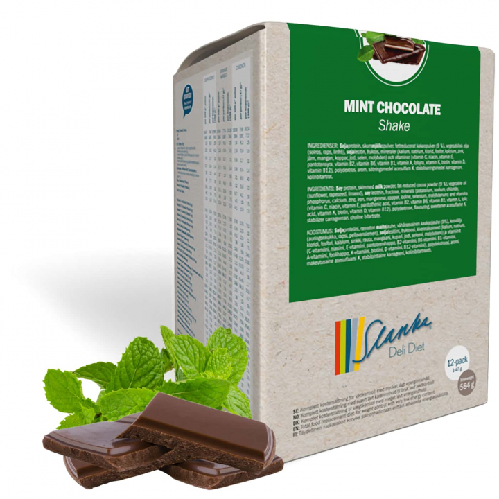 Slanka Deli Diet MintChocolate Shake - 12-pack - VLCD for rapid weight loss - Keto diet