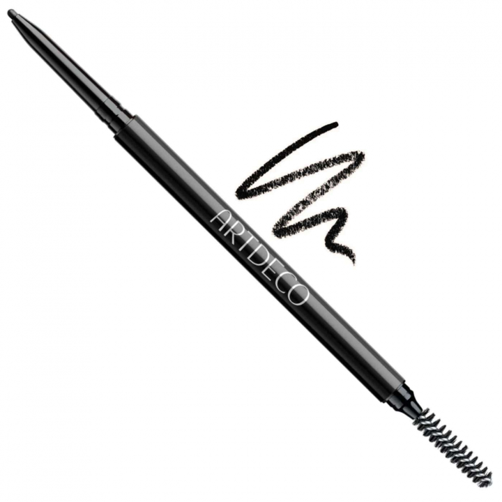 Artdeco Ultra Fine Brow Liner No.11 Coal – Charcoal black eyebrow pencil with ultra-fine tip and integrated styling brush