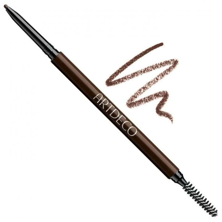 Artdeco Ultra Fine Brow Liner No.12 Deep Brunette – Deep brown eyebrow pencil with ultra-fine tip and integrated styling brush