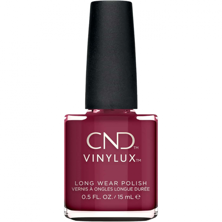 CND Vinylux No.111 Decadence – Elegant burgundy red nail polish shade with creamy finish for a sophisticated look