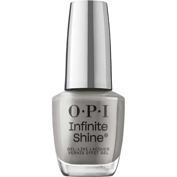 OPI Infinite Shine Steel Waters Run Deep - deep steel-gray shade with creamy finish for an elegant and sophisticated look