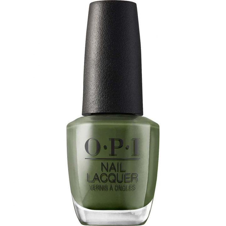 OPI Suzi - The First Lady of Nails – deep army green shade with creamy finish – elegant manicure year-round