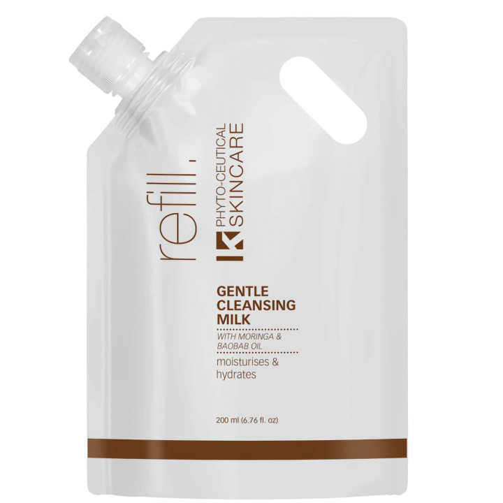 Gentle cleansing milk refill – removes makeup and impurities – hydrates and soothes skin – eco-friendly packaging