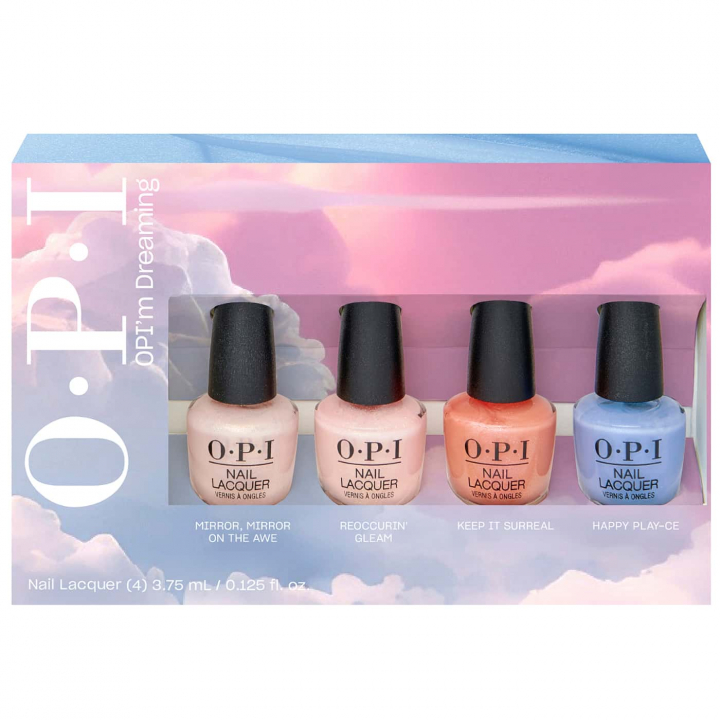 OPI Im Dreaming Mini 4-pack nail polish – Mirror, Mirror on the Awe, Reoccurin’ Gleam, Keep It Surreal, Happy Play-ce