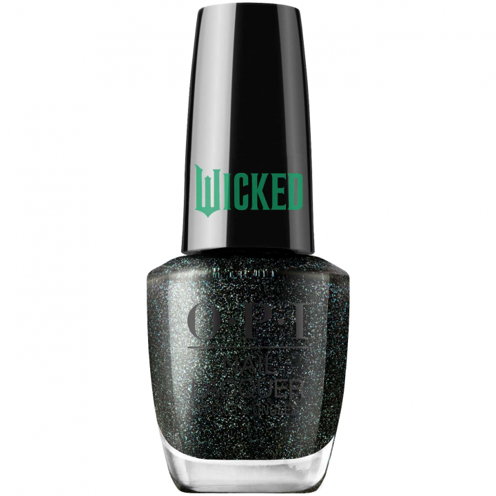 OPI Wicked Deflying Gravity - black nail polish with blue and silver glitter for a dramatic and enchanting manicure