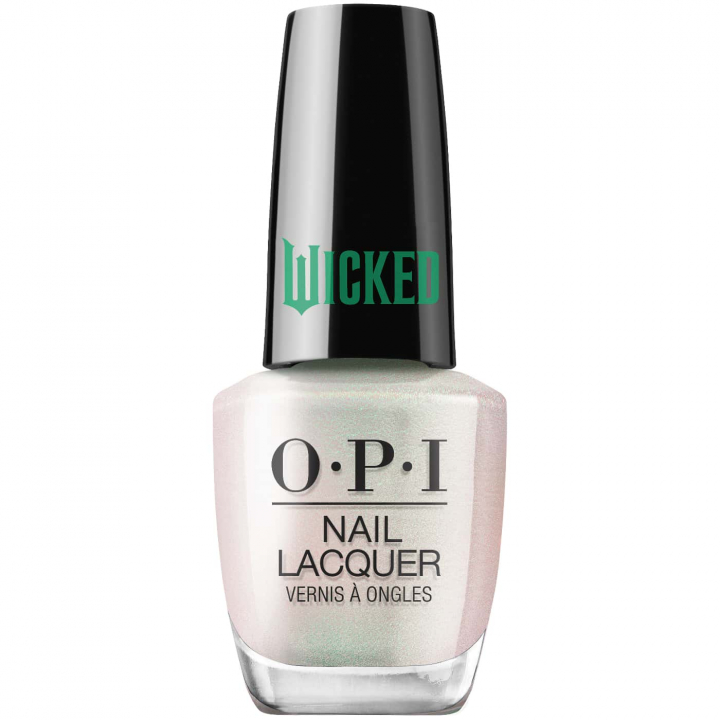 OPI Wicked Oh, For Oz Sake - white pearlescent that reflects pink and green, perfect for a magical and sophisticated manicure