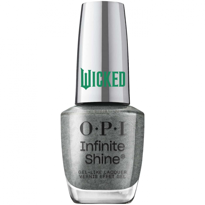 OPI Infinite Shine Wicked It''s the Shiz - Silver-gray nail polish with metallic shimmer for a modern, sophisticated look