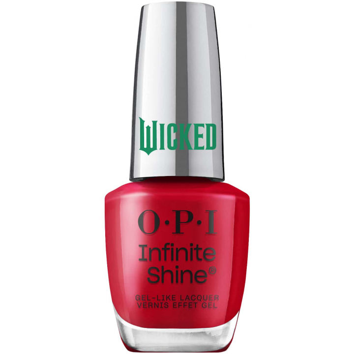 Bold red nail polish from OPI Wicked collection, perfect for a confident and vibrant look.