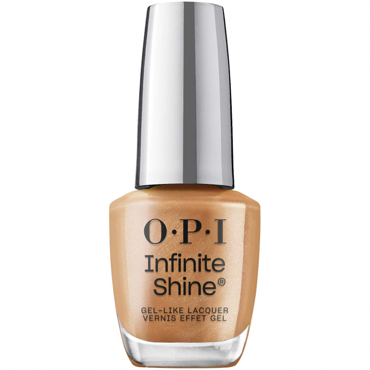 Metallic gold nail polish by OPI Infinite Shine – 2000 Karats for a luxurious and radiant look